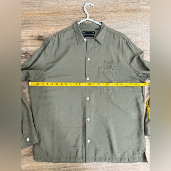 AllSaints Commune Olive Shirt Size L - Picture 8 of 10